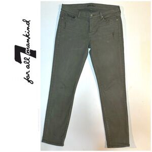 7FAM 7 For All Mankind Sage Green Button Fly Jeans 28